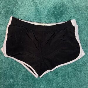 Black Athletic Shorts with White Trim